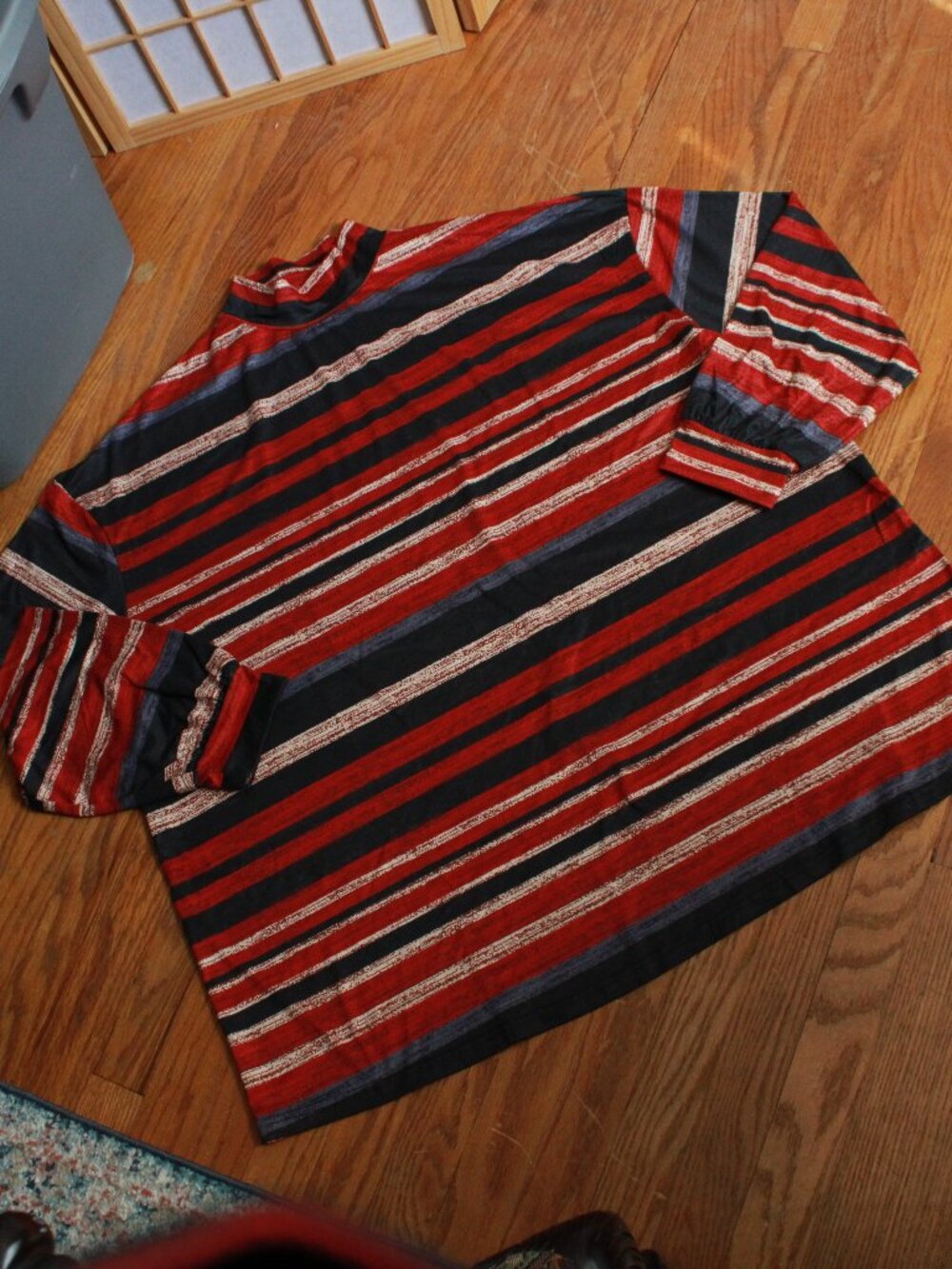 Unknown Brand Mockneck Striped Blouse